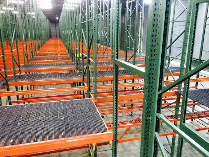 warehouse green heavy duty racks